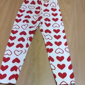 Red Heart Patterned Leggings